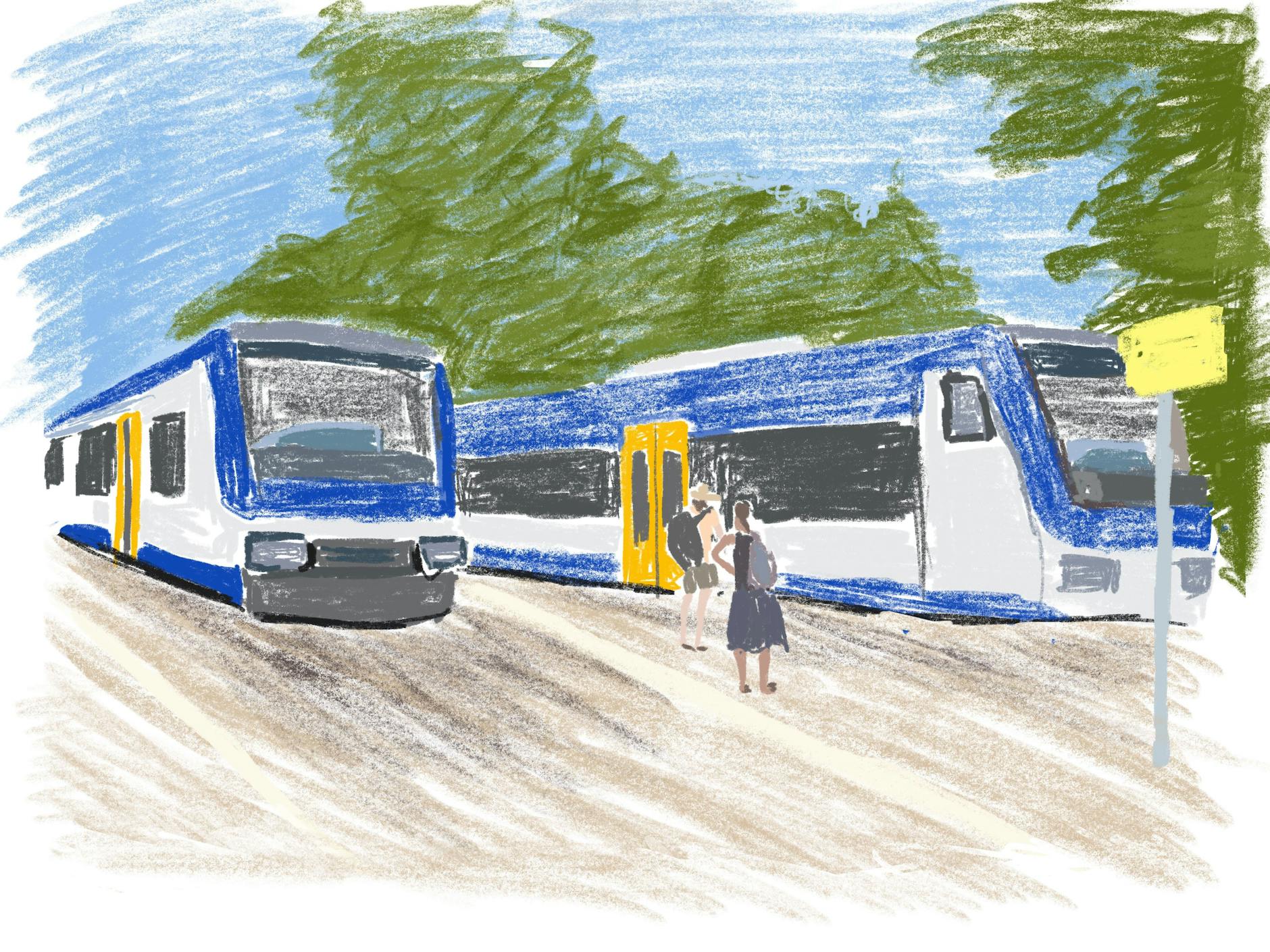 Begegnung in Joachimsthal: Hier treffen sich die Regionalbahnen nach Templin und Eberswalde. Bis Anfang der 1990er-Jahre konnte man ohne Umsteigen nach Schwerin und Frankfurt (Oder) fahren - in einem Zug, der vor allem für Angehörige der Sowjetarmee eingerichtet worden war.