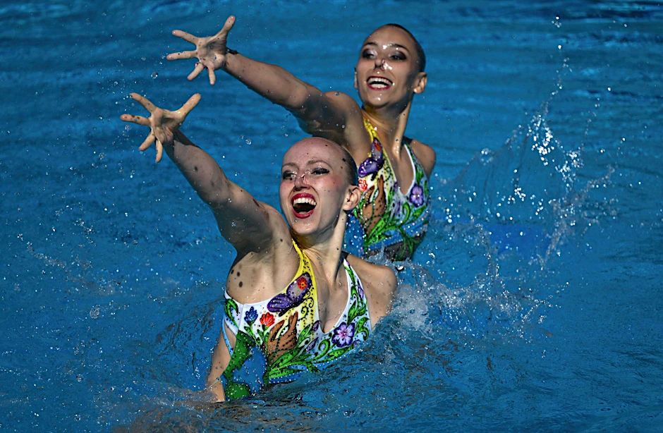 Wurden Zwölfte im Duett Freie Kür: Marlene Bojer und Michelle Zimmer in Aktion.  