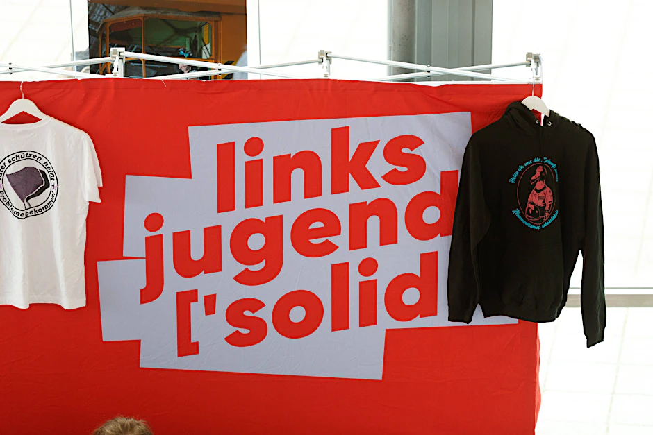 Bundesparteitag Die Linke in Erfurt -&nbsp;Stand linksjugend solid.