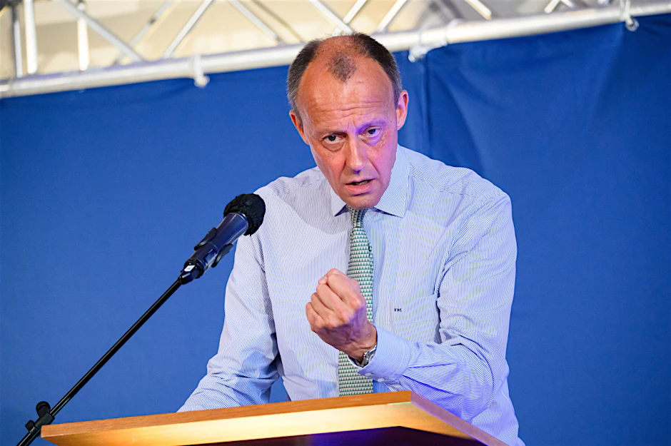 CDU-Bundesvorsitzender&nbsp;Friedrich Merz spricht auf einem CDU-Landesparteitag (Archivfoto).