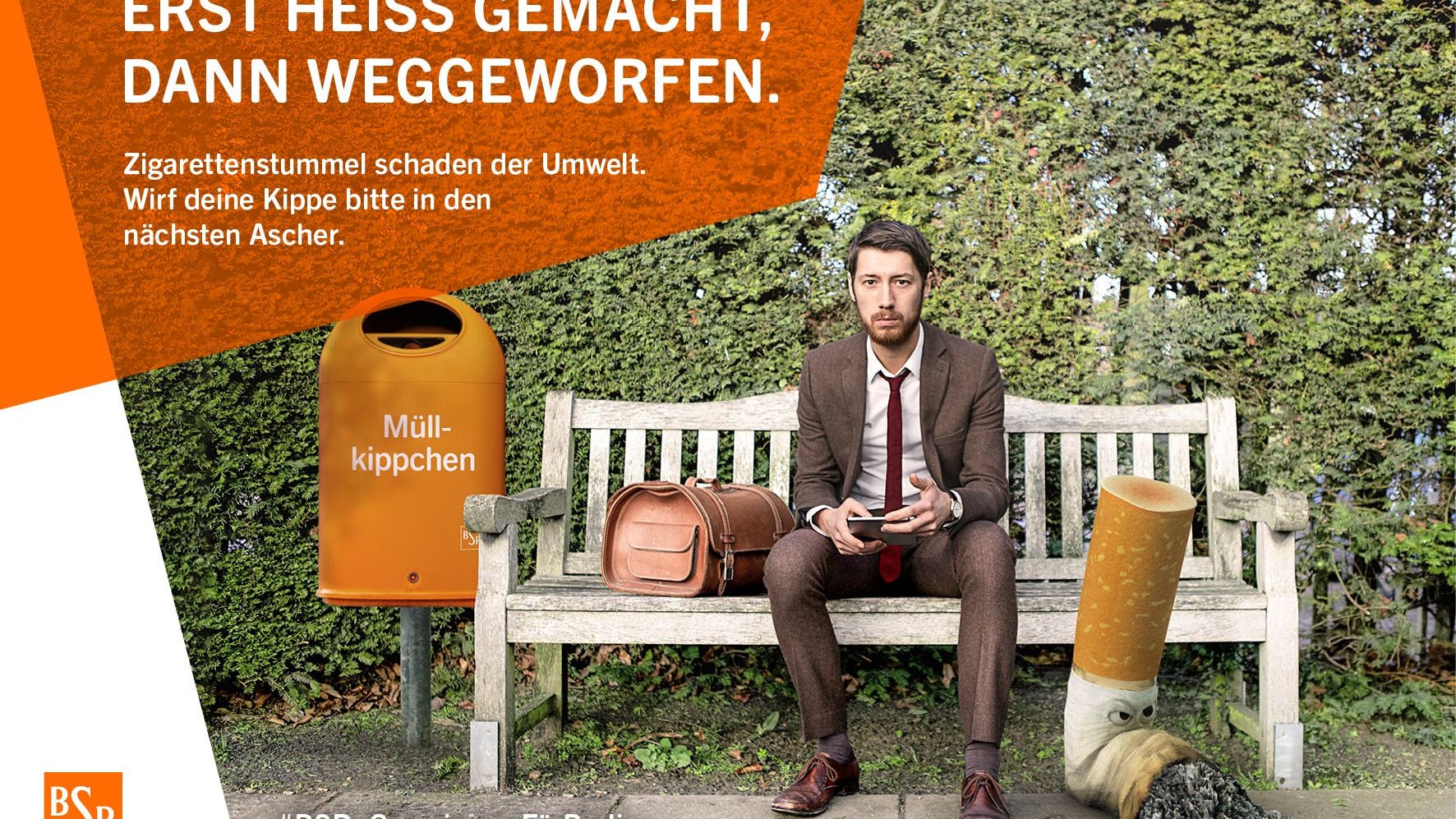 Das zweite Plakat nimmt die Berliner Raucher aufs Korn.