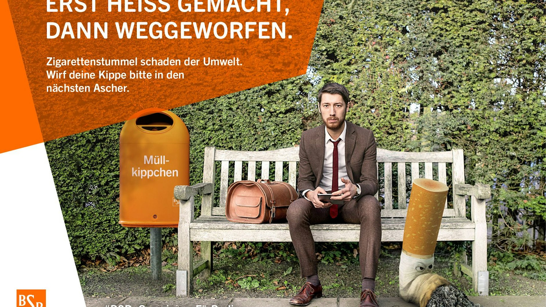 Das zweite Plakat nimmt die Berliner Raucher aufs Korn.