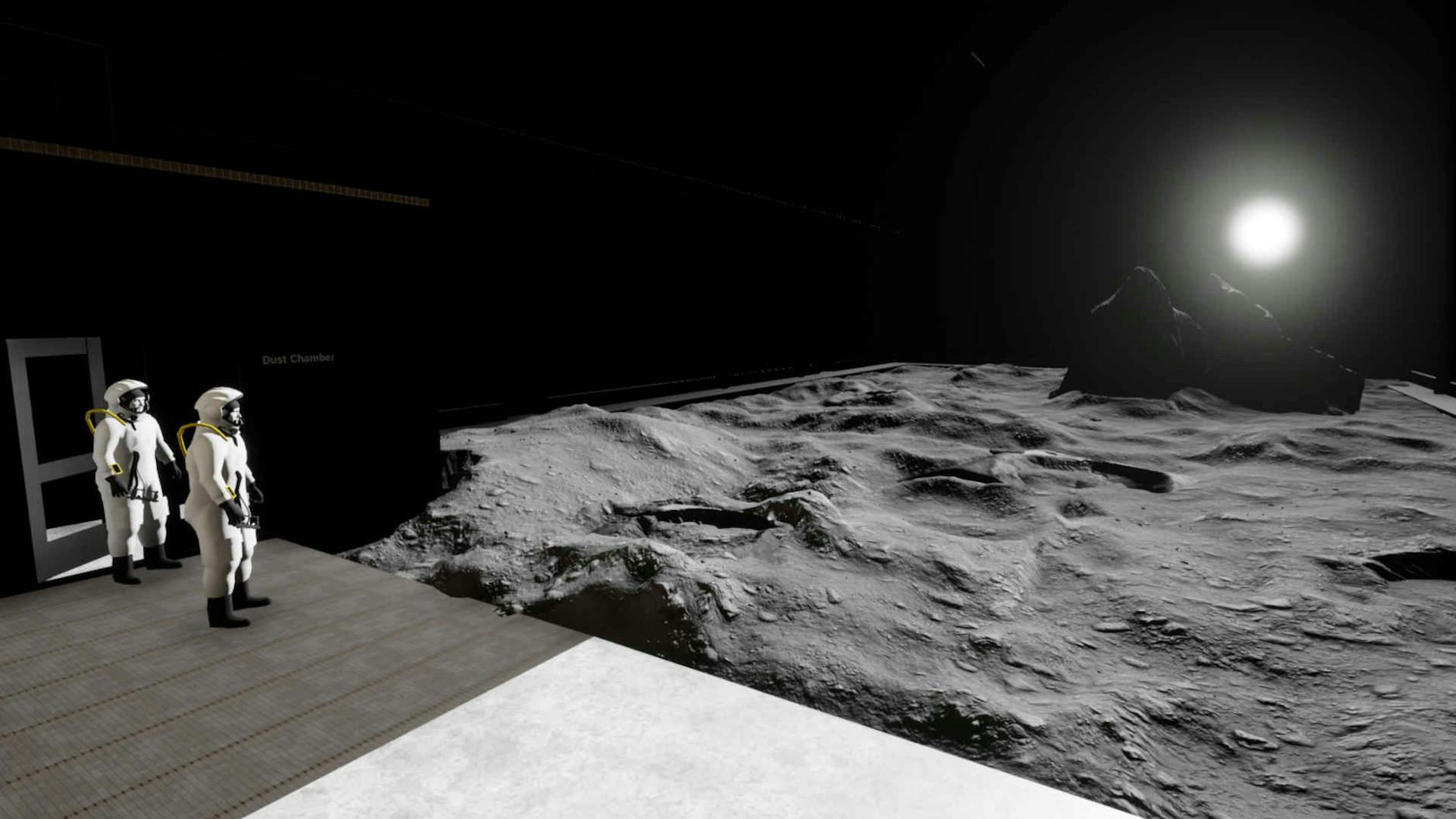 Mondlandschaft im Innern der geplanten Kölner Luna-Halle