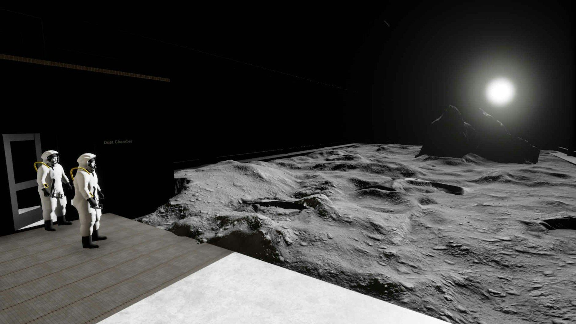 Mondlandschaft im Innern der geplanten Kölner Luna-Halle