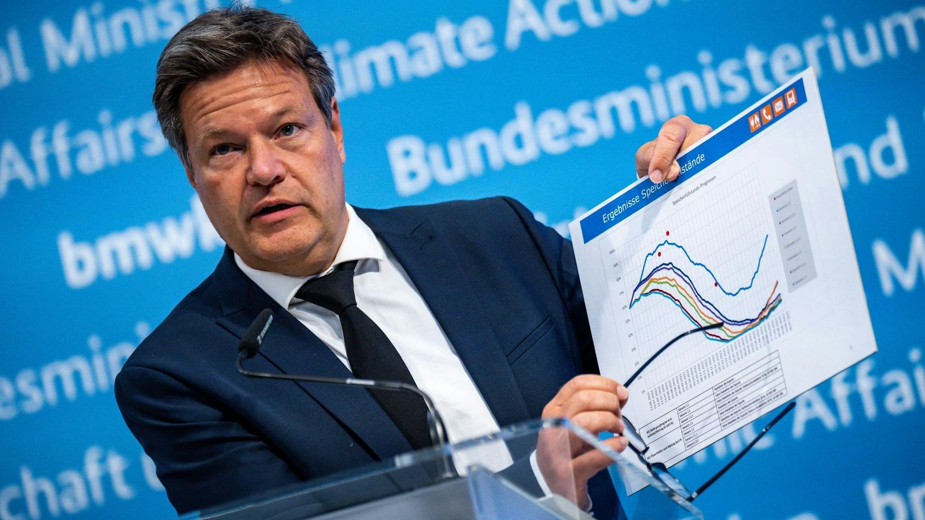 Wirtschaftsminister Robert Habeck: In Sachen Gasversorgung will die Bundesregierung Deutschland in eine Art Alarmbereitschaft versetzen.