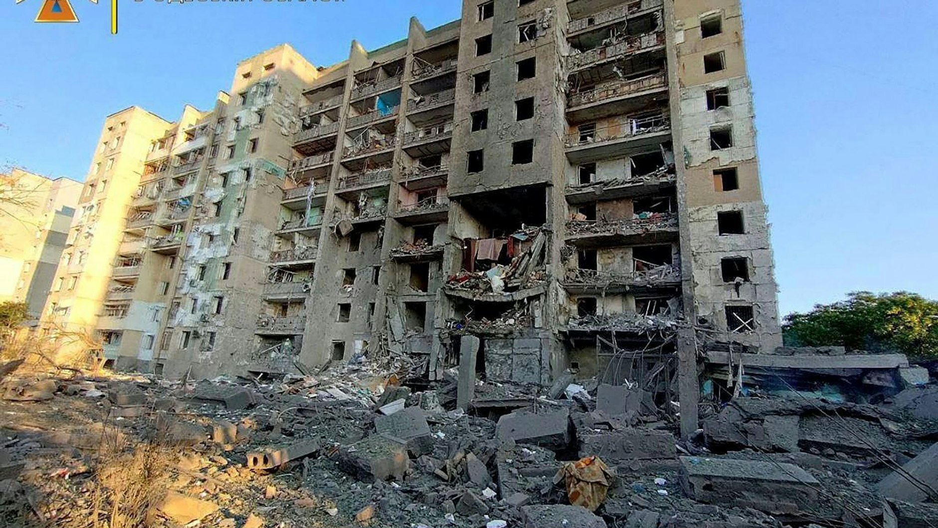 Ein beschädigtes Wohnhaus in Serhijiwka, etwa 50 Kilometer südwestlich von Odessa, nach russischen Raketenangriffen.