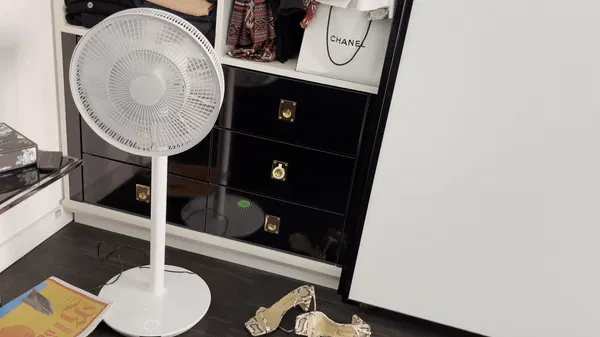 Der perfekte Ventilator ist dieses Exemplar: In Ästhetik und Geräuschpegel zurückhaltend, kühlt er Dachwohnungen ohne Klimananlage auf Wohlfühltemperatur.