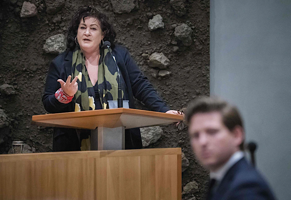 Caroline van der Plas während einer Debatte.