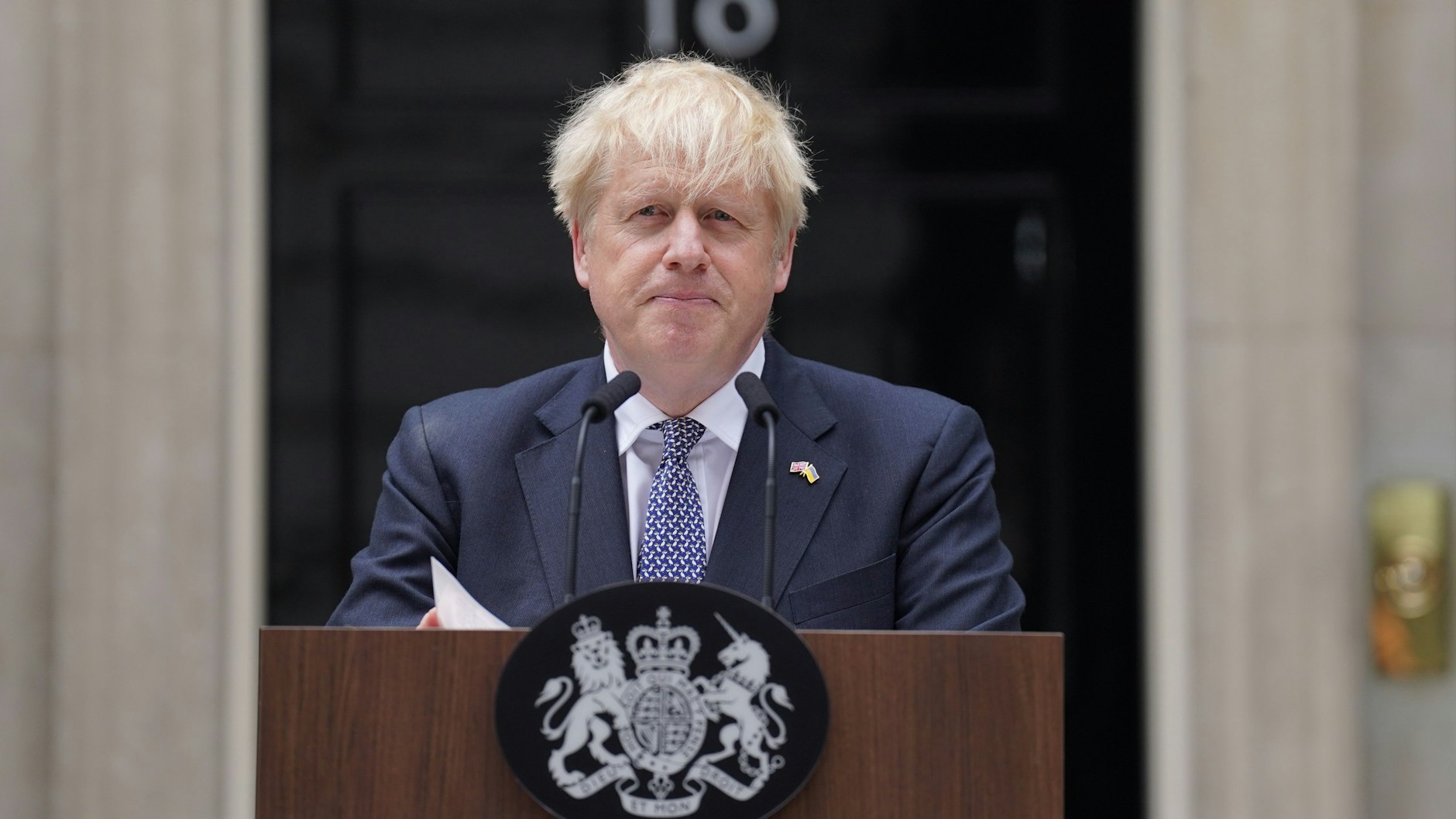 Vor seinem Amtssitz 10 Downing Street gab Boris Johnson seinen Rücktritt bekannt – aber nur als Parteichef, nicht als Premier.