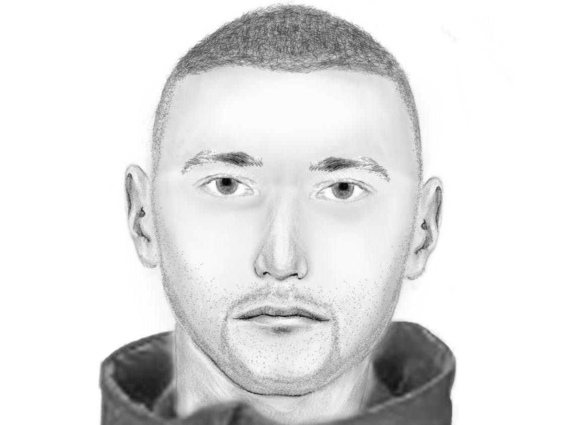 Phantombild der Polizei Berlin: So soll der Mann aussehen, der einen 55-jährigen Hertha-Fan vor dem Olympiastadion so verletzte, dass er im Krankenhaus starb.