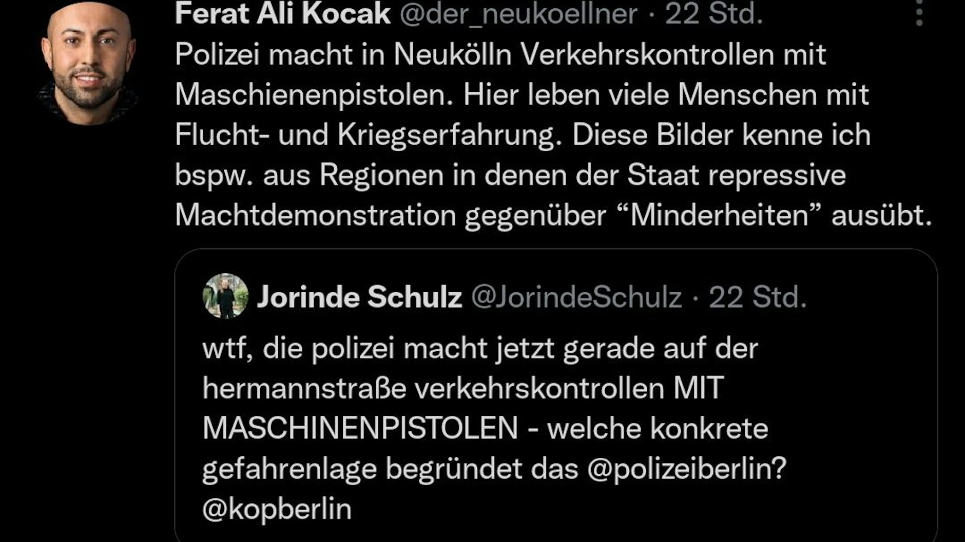 Screenshot eines Tweets von Ferat Ali Kocak.
