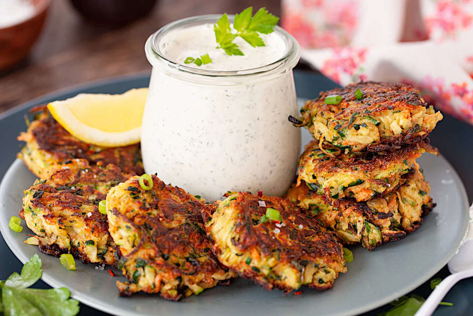 Leckere Zucchini-Puffer schmecken mit diesem Rezept der ganzen Familie.