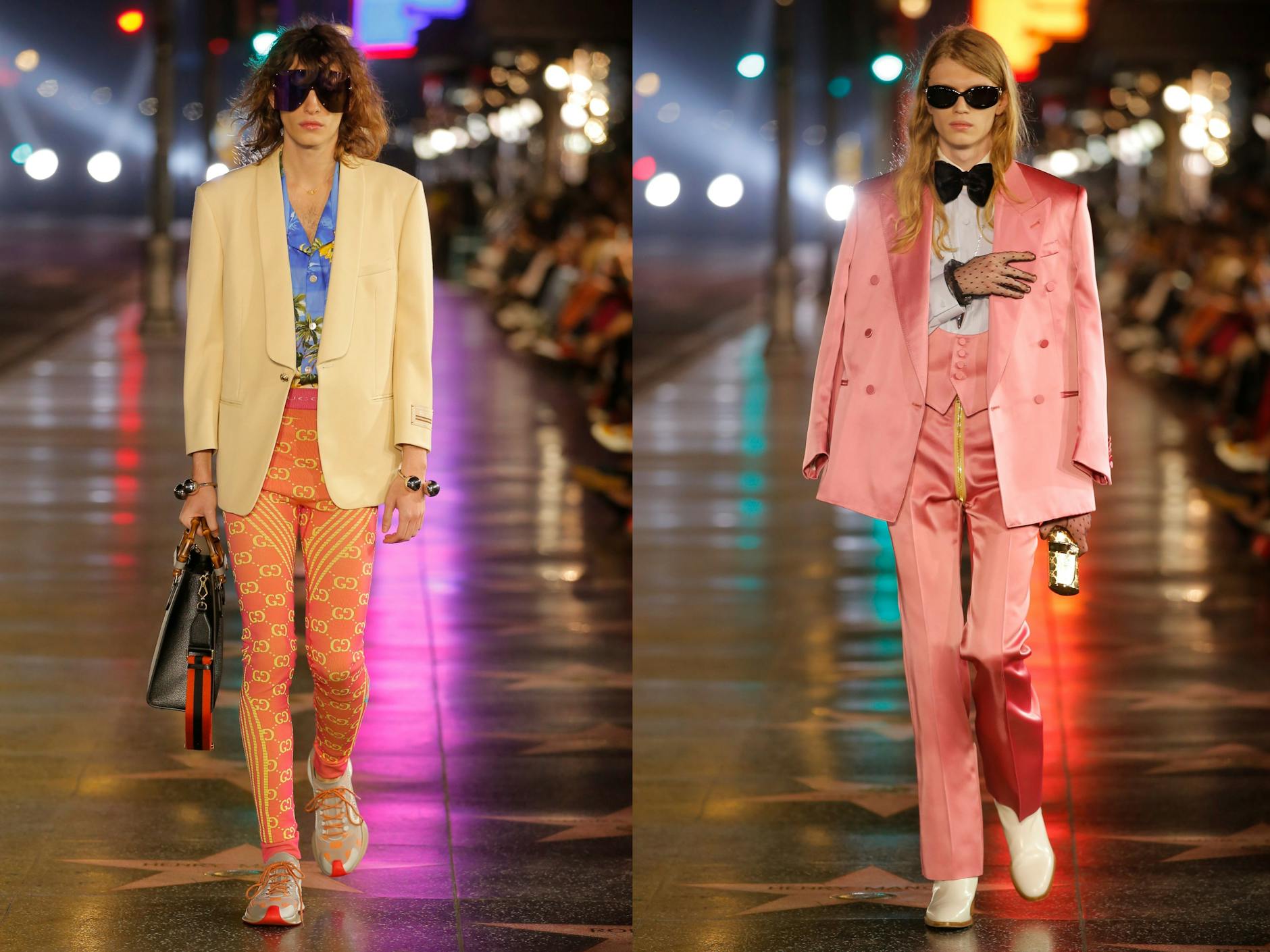 Männermode aus Guccis „Love Parade“-Kollektion für das Frühjahr 2022, auf der Moncriefs Gemälde basieren