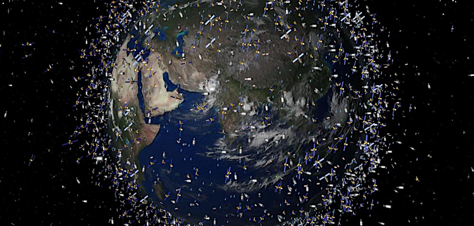 Diese Esa-Illustration zeigt die Masse an Weltraumschrott, der die Erde umkreist.