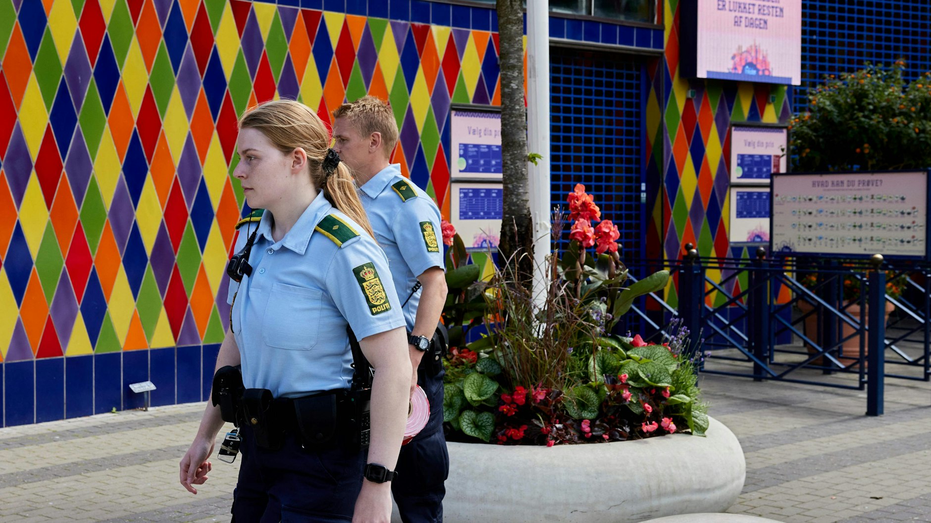Die Polizei im Tivoli Friheden in Aarhus.