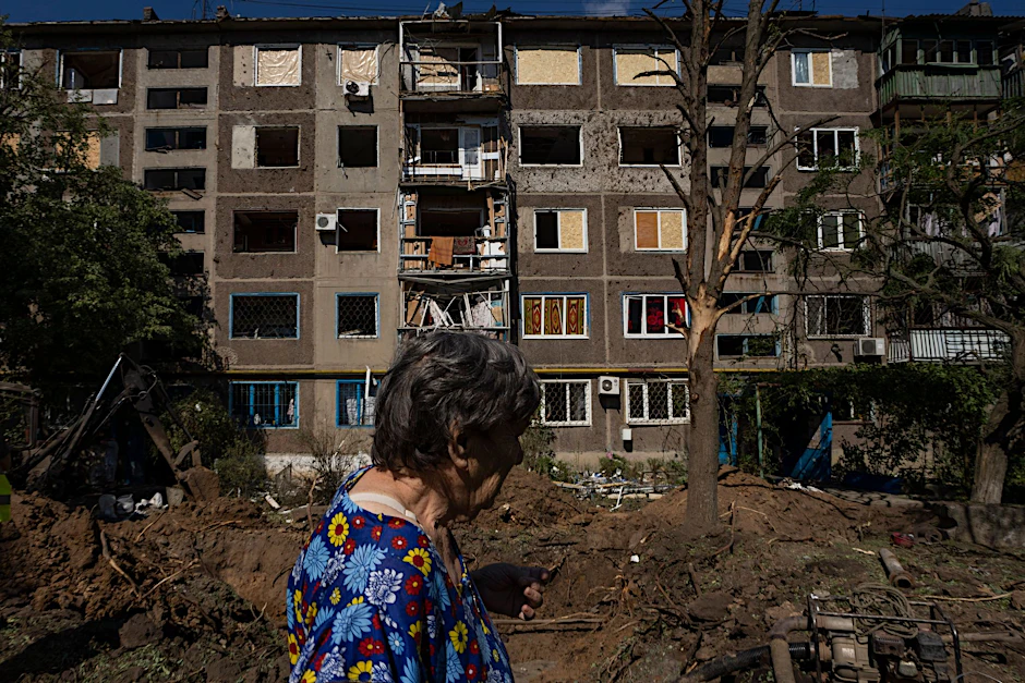 Der russische Angriffskrieg in der Ukraine sorgt für Zerstörung, wie hier in Kostjantyniwka im Gebiet Donezk.  