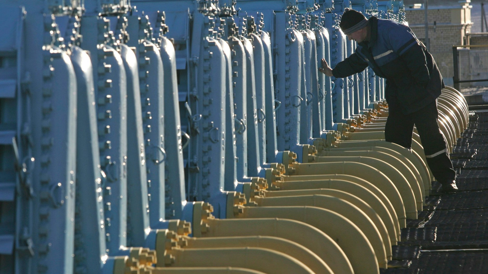 Eine belarussische Kompressor-Station an derJamal-Pipeline: Nach Westen fließt nichts mehr, weil Polen Gas nicht in Rubel bezahlt.