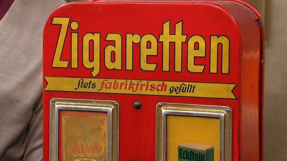 Für Sammler ein Hingucker: Verkaufsautomat aus den 30ern.