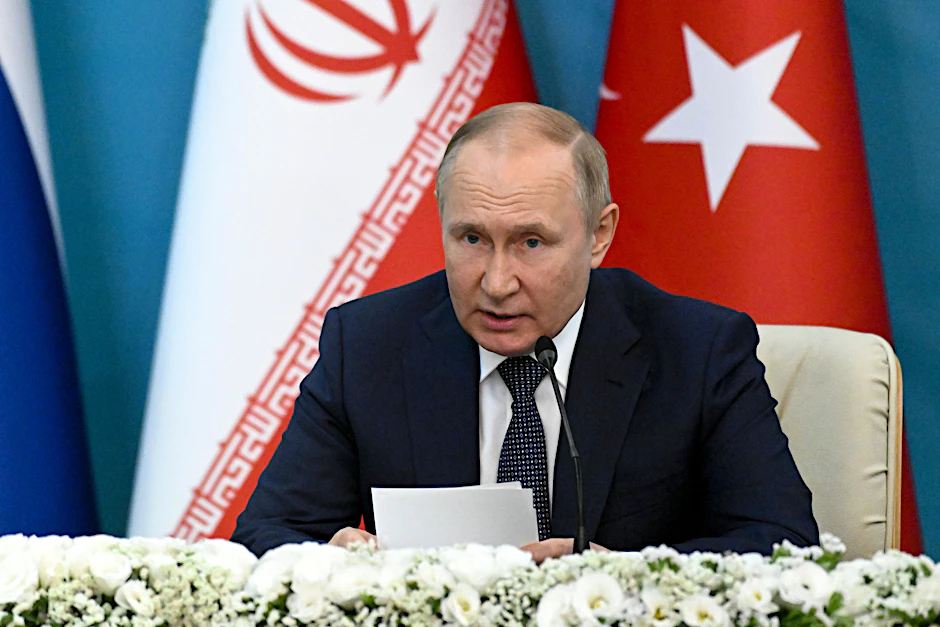 Der russische Präsident spricht beim Gipfeltreffen in Irans Hauptstadt Teheran.