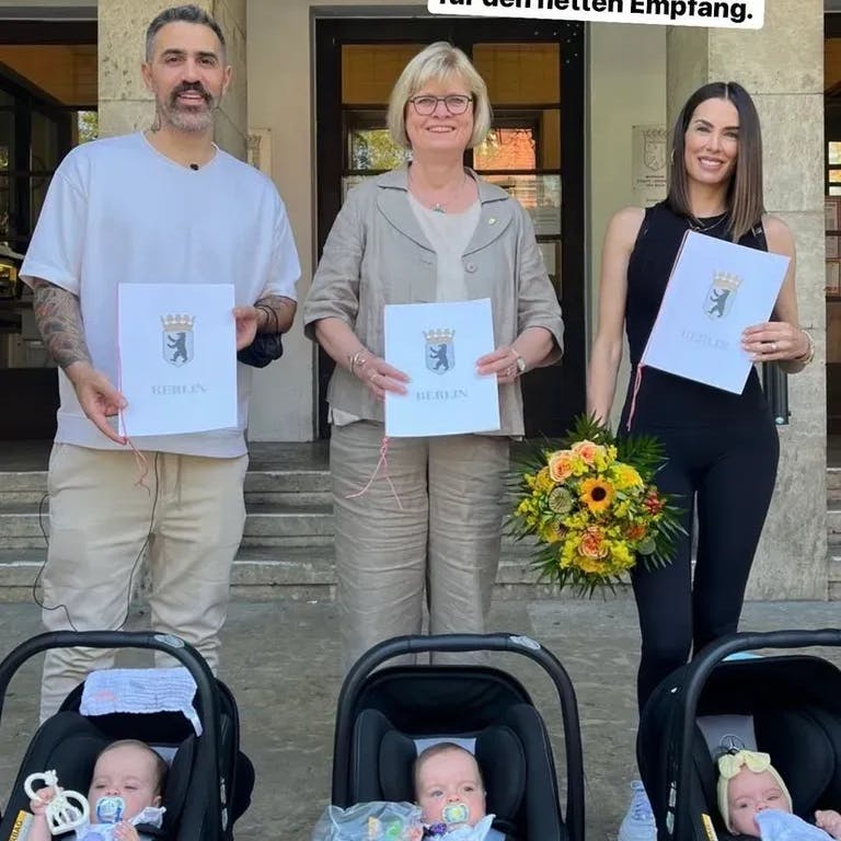 Bushido, Anna-Maria und die Drillinge mit Cerstin Richter-Kotowski.