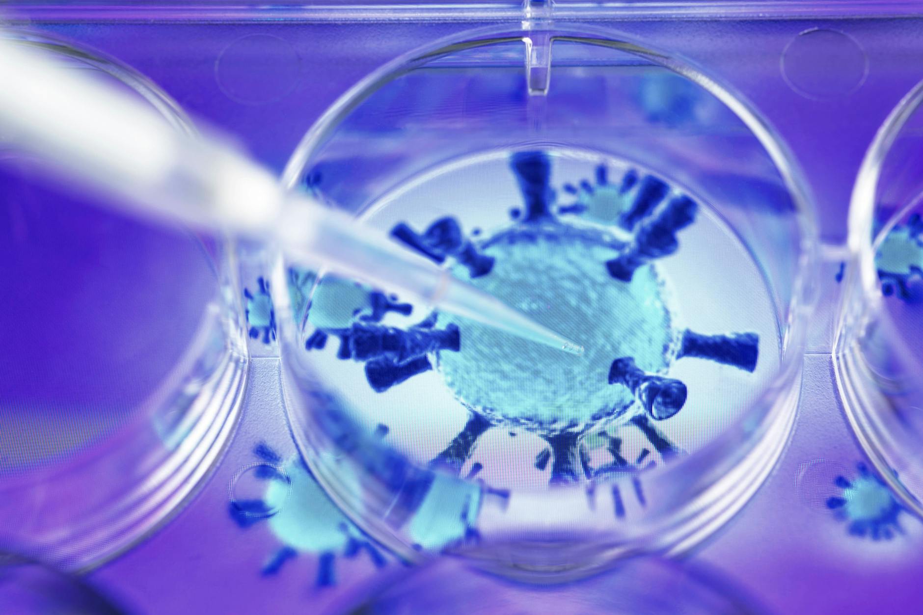 Ein Wissenschaftler platziert ein Vakzin.