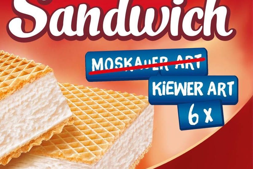 Die Supermarktkette Edeka benennt das Sandwich-Eis wegen des Ukraine-Kriegs um.