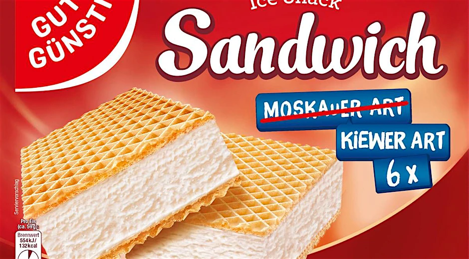 Die Supermarktkette Edeka benennt das Sandwich-Eis wegen des Ukraine-Kriegs um.