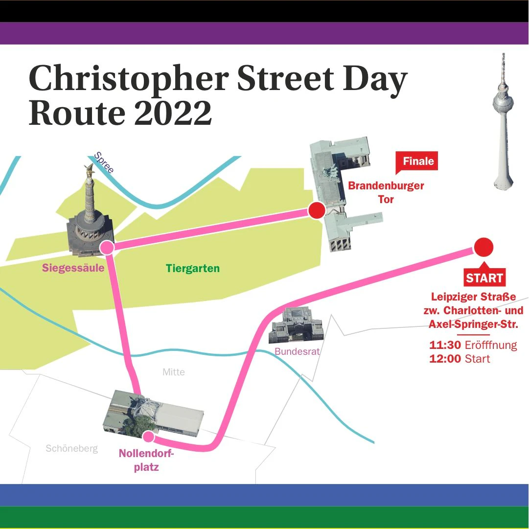Das ist die Route am heutigen CSD.