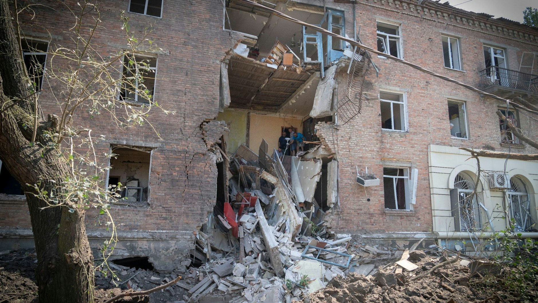 Ein zerstörtes Haus im ukrainischen Bachmut. 