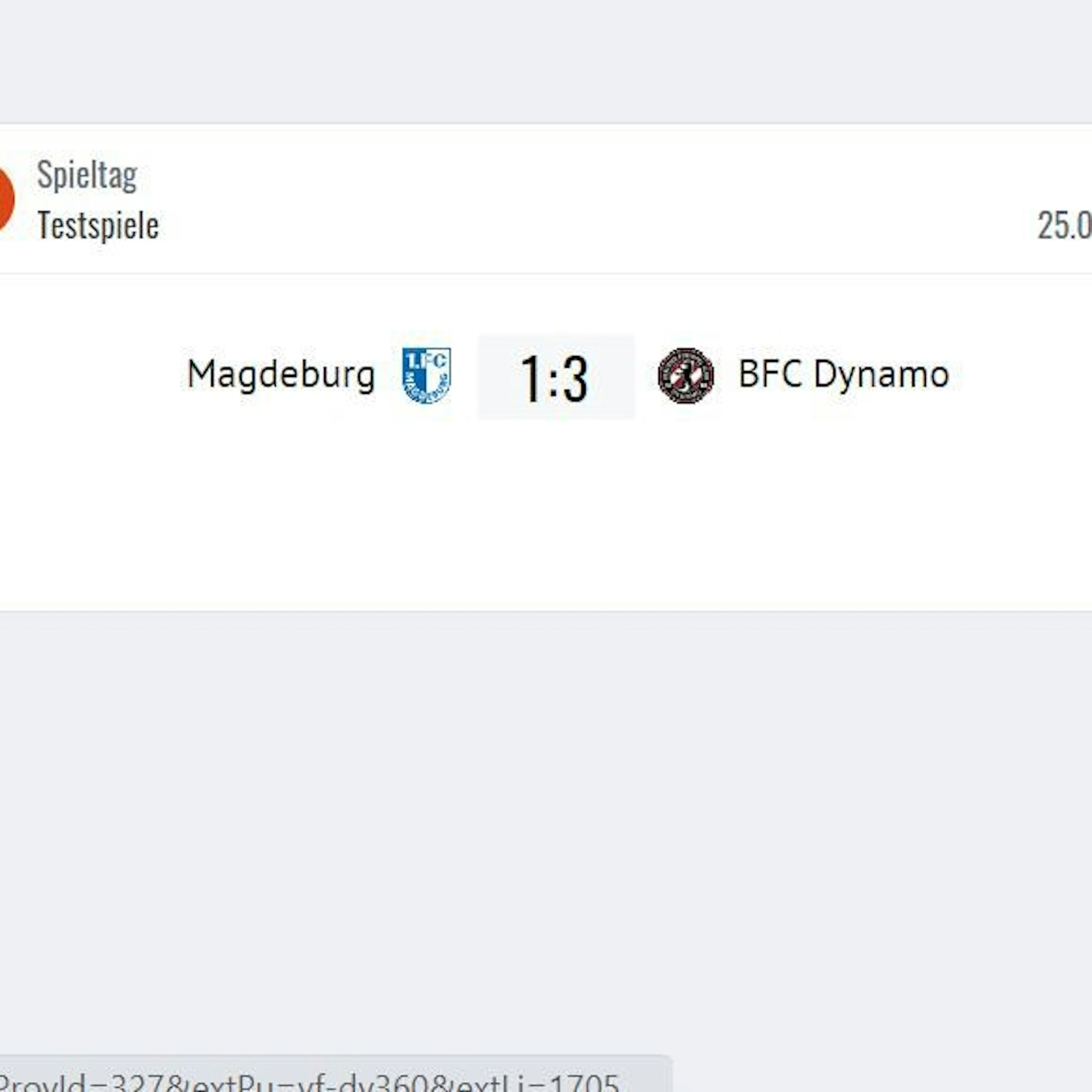 Der von Fupa gemeldete Endstand.