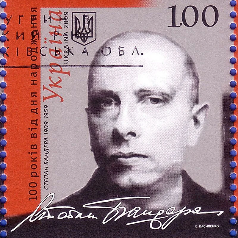 Ukrainische Briefmarke zum 100. Geburtstag Banderas im Jahr 2009