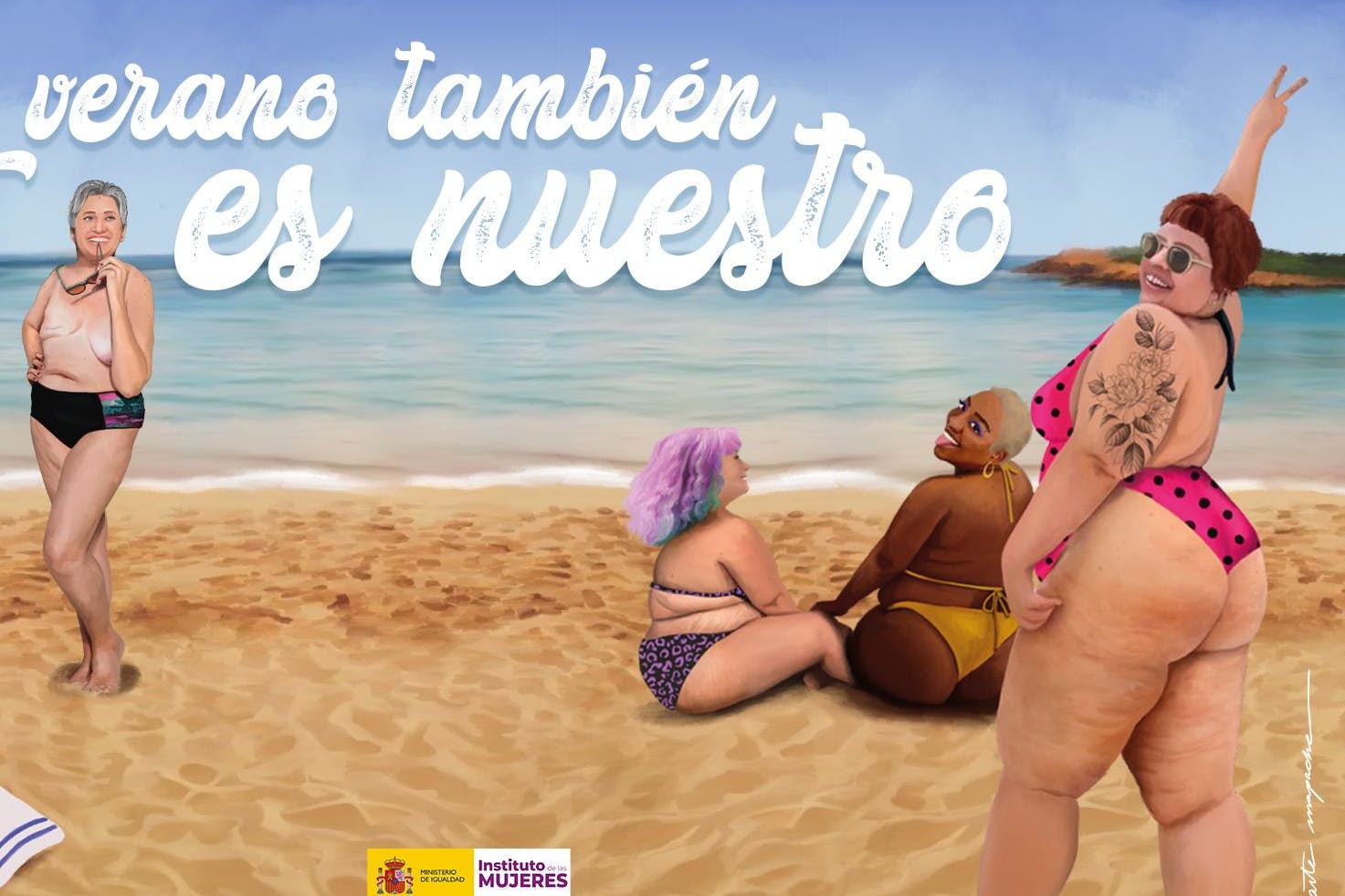 Das Ministerium für Gleichstellung in Spanien ruft zu mehr Body Positivity auf.