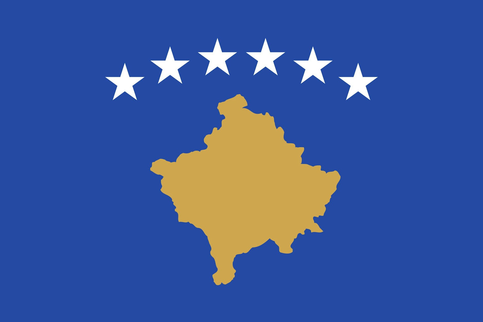 Flagge des Kosovo. Serbien erkennt die Eigenstaatlichkeit seines ehemaligen Gebietes nicht an.