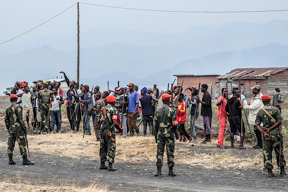 Demonstranten protestieren in der Demokratischen Republik Kongo gegen die Friedenstruppe der Vereinten Nationen (Monusco).