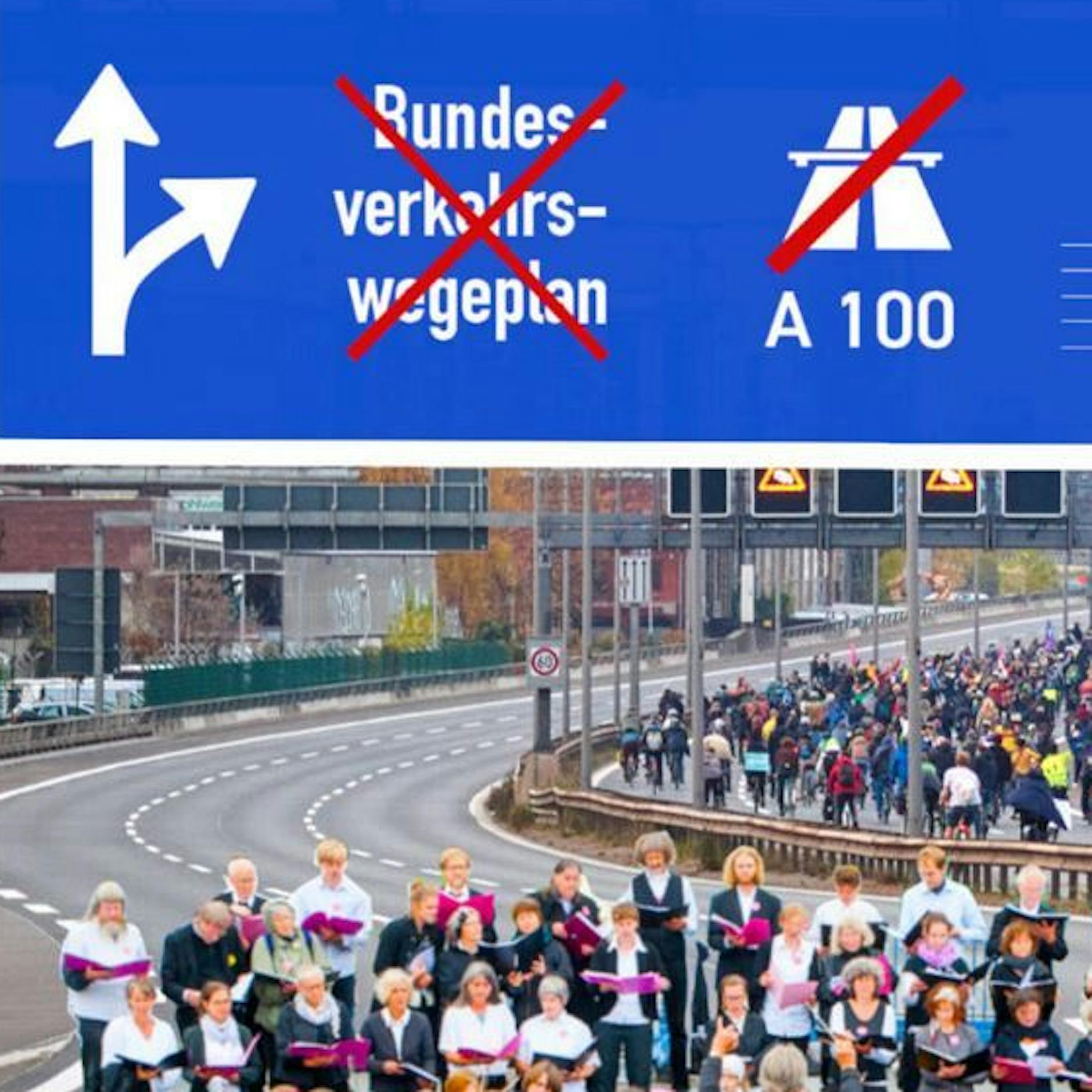 Protestkonzert gegen A100: Aktivisten legen jetzt die Autobahnauffahrt Saarstraße lahm