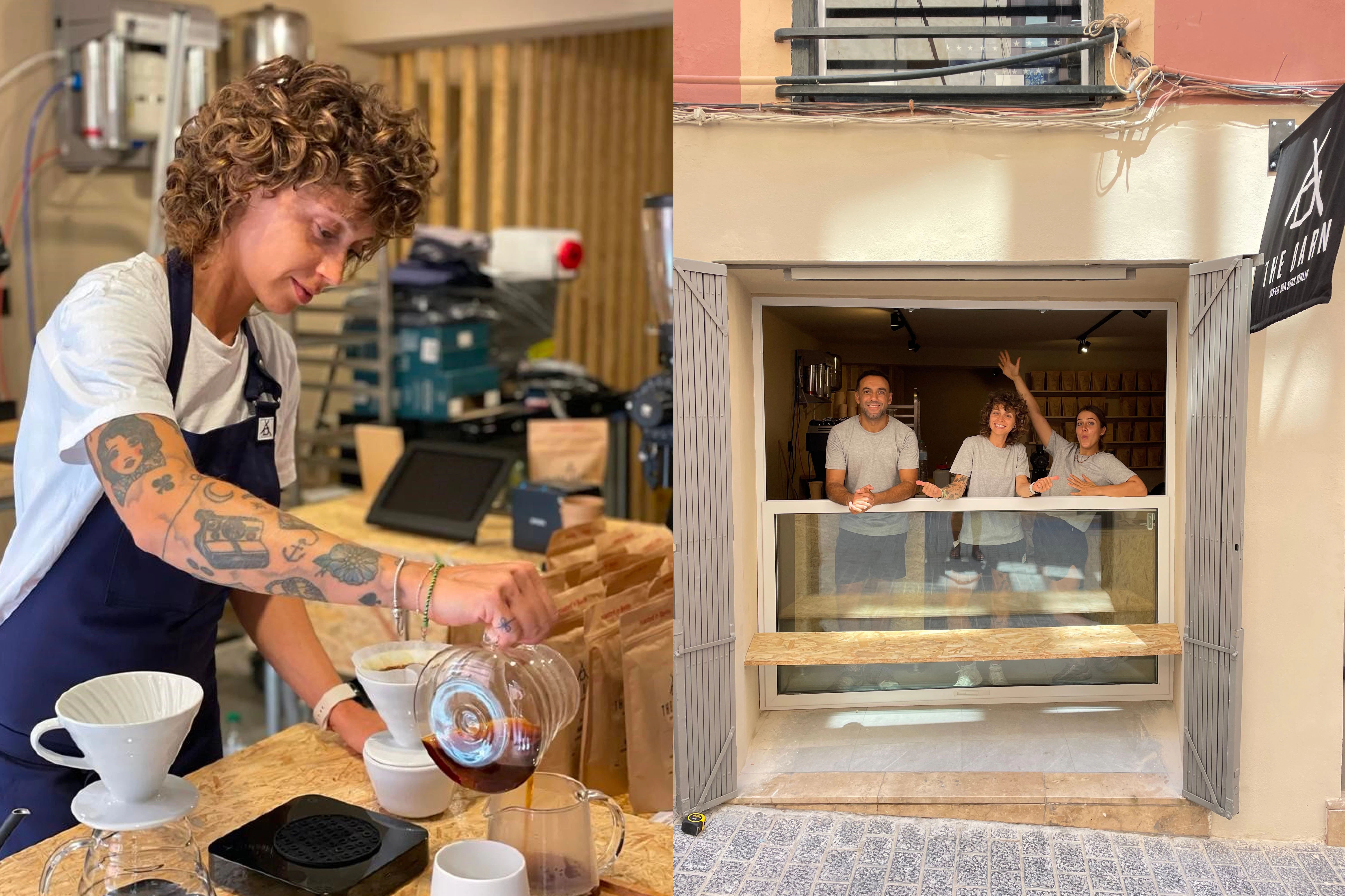 Hier wird Ihnen geholfen: Die Baristas bedienen direkt aus dem Laden heraus auf der&nbsp;Costa D’en Brossa 5.