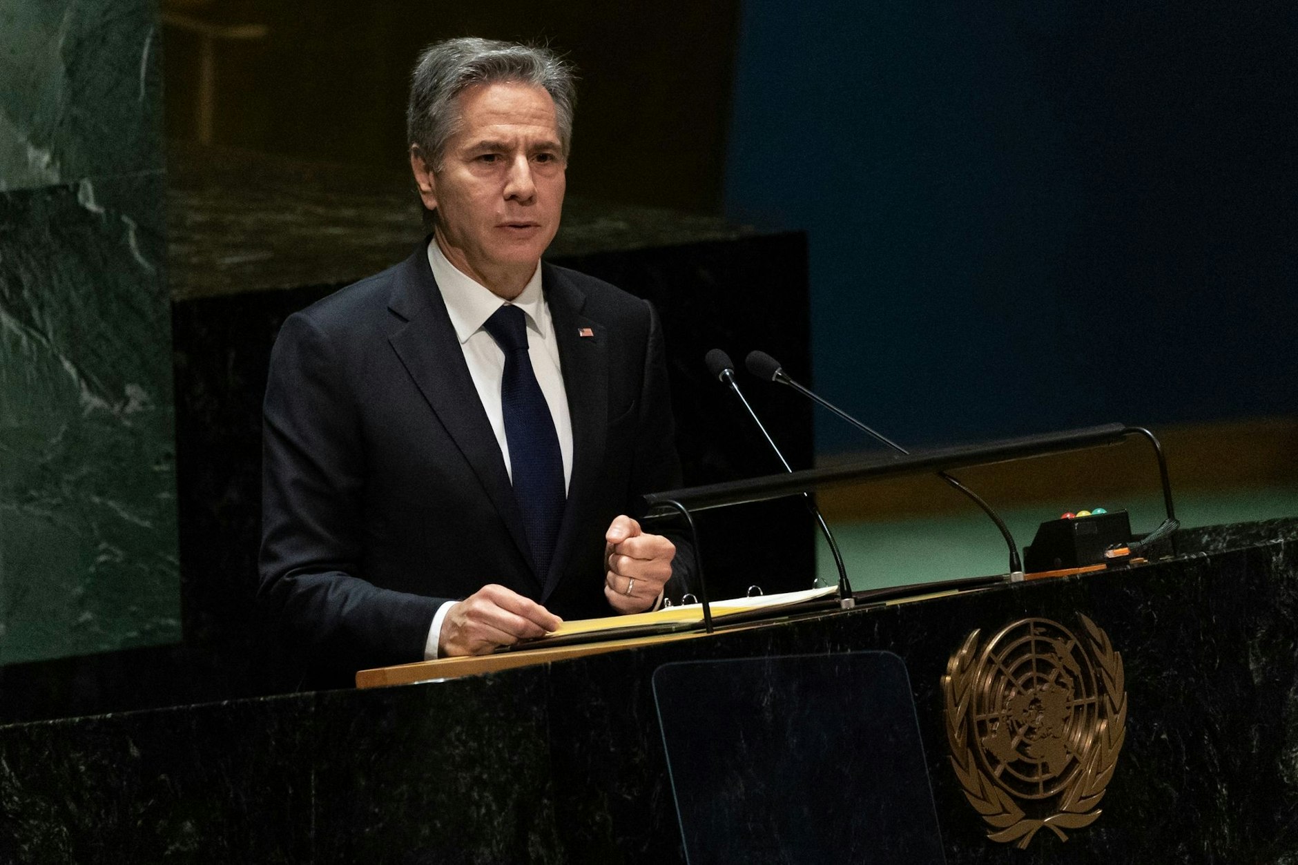 Antony J. Blinken bei der Überprüfungskonferenz zum Atomwaffensperrvertrag (NVV) in New York.  