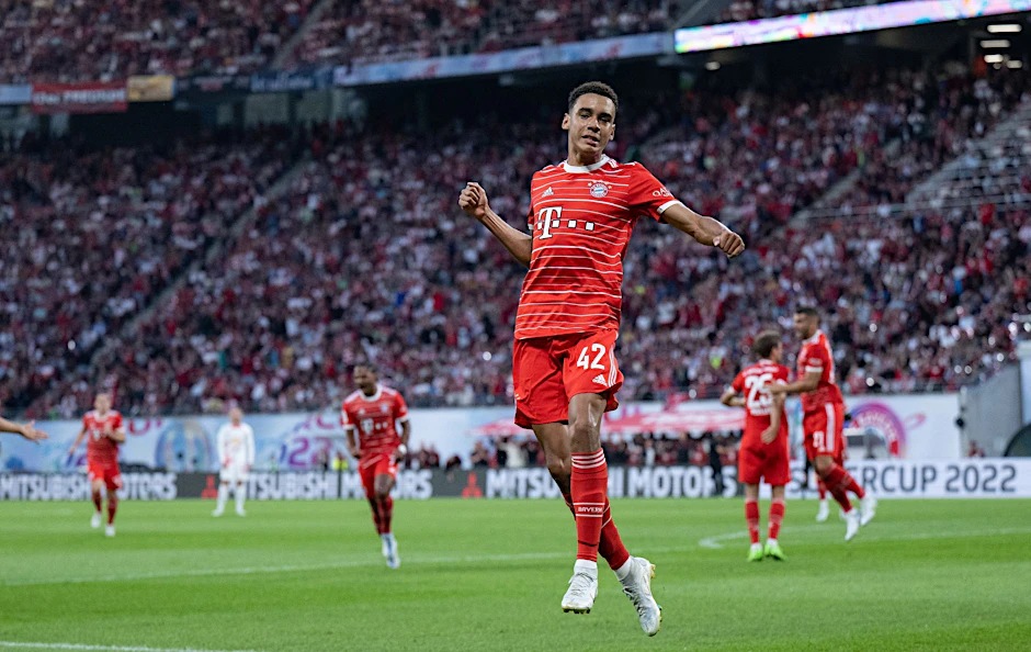 Jamal Musiala zeigte gegen RB Leipzig eine ganz starke Leistung.  
