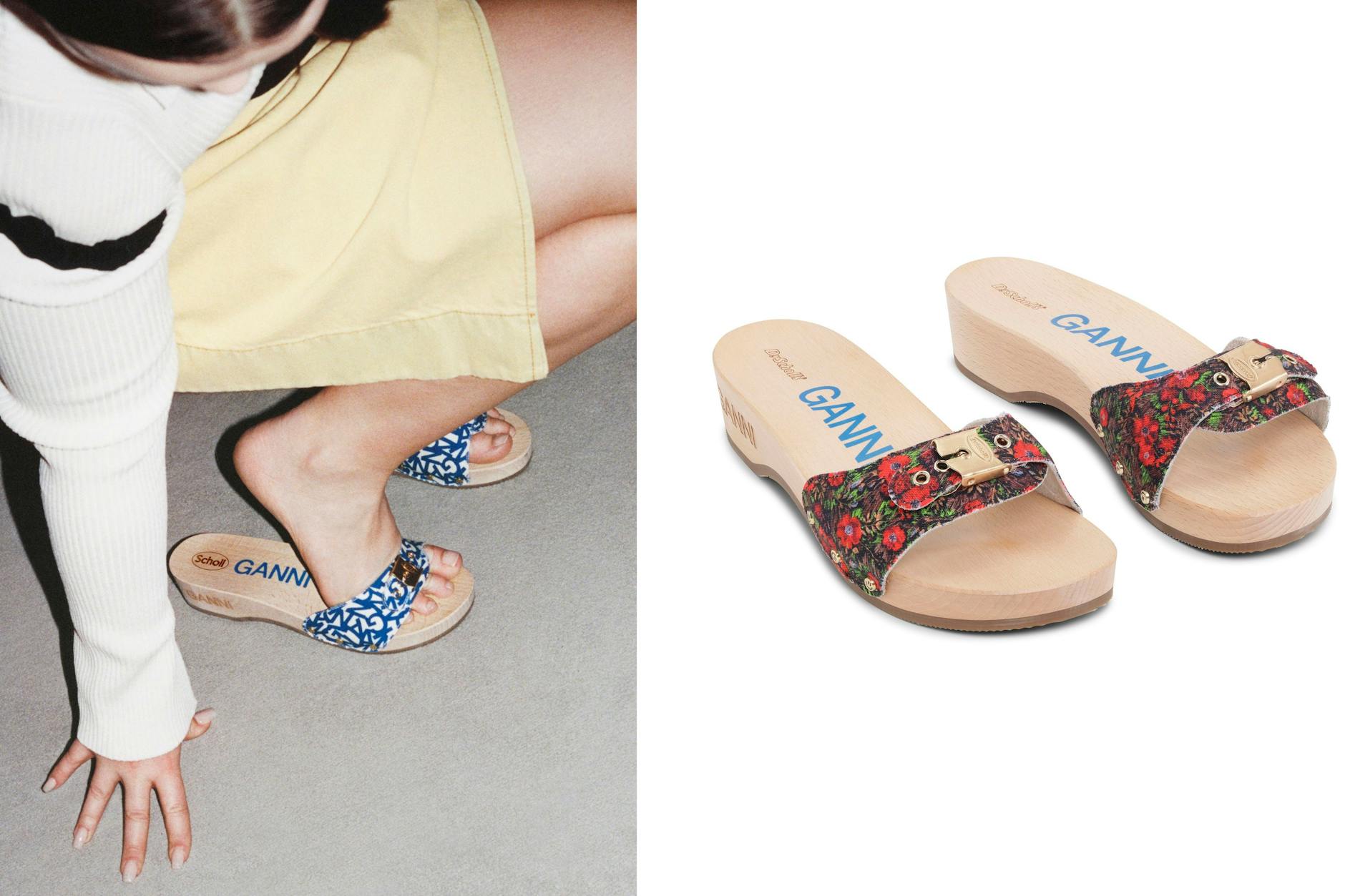 Nur echt mit der Holzsohle: Scholl-Slides, hier in der Ganni-Version für 175 Euro, sollen überaus bequem sein.