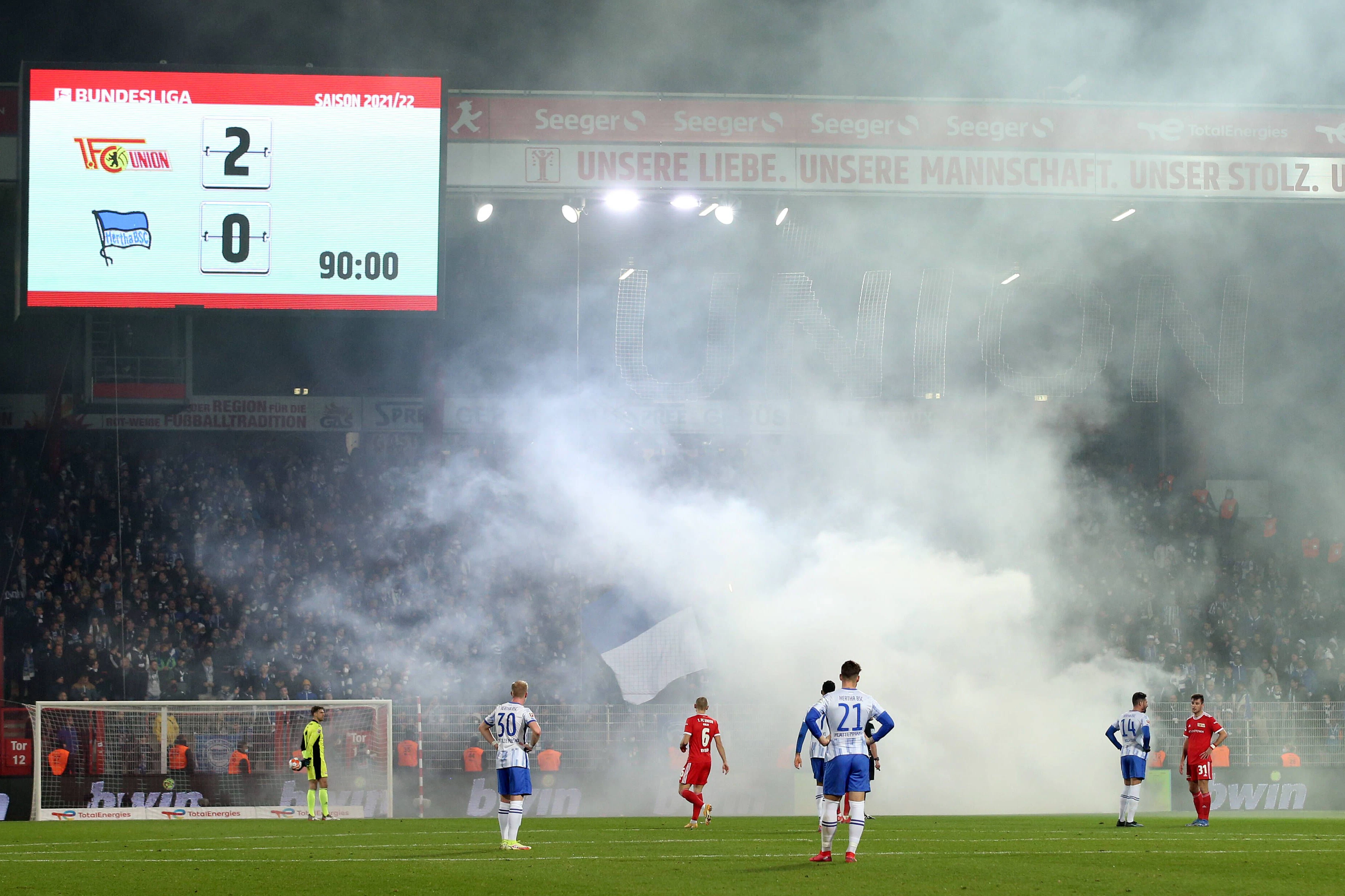Bei den Fans von Hertha BSC herrschte nach der 0:2-Niederlage im Stadion An der Alten Försterei Frust.