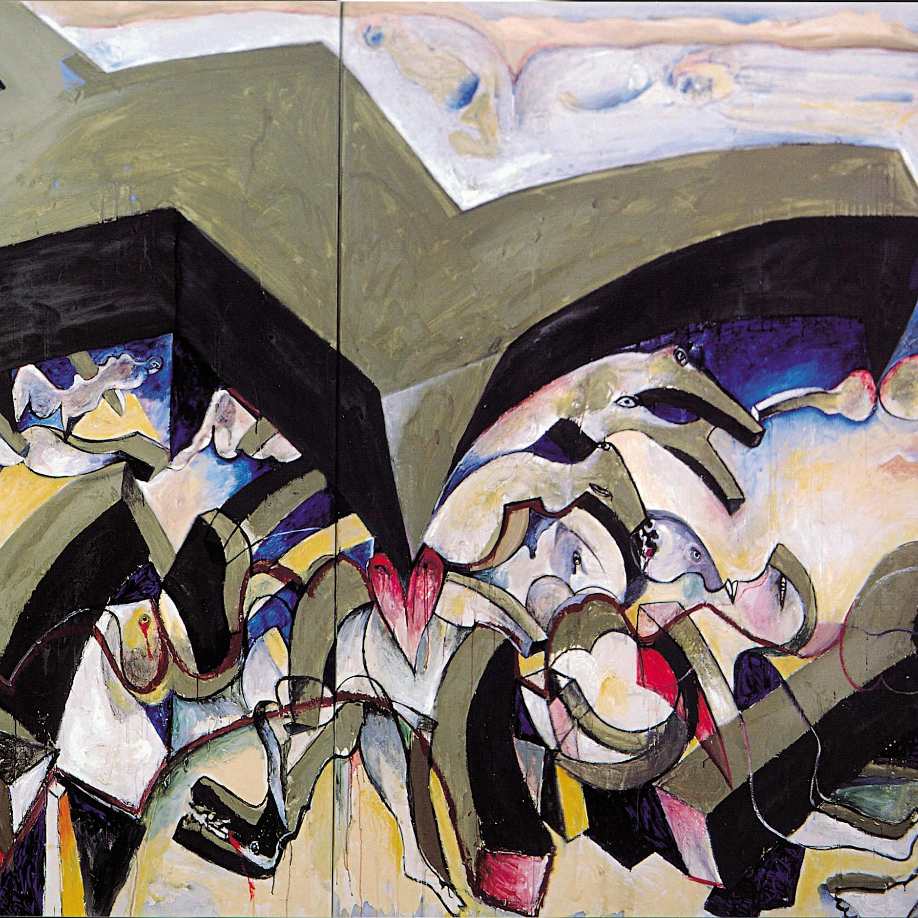 Kunst nach der Schoah: Auschwitz-Scheinwerfer und Hakenkreuze mit Pin-up-Girls