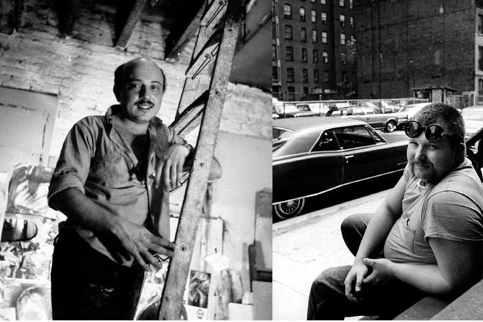 Sie waren Freunde fürs Leben und sind nun in dieser Dahlemer Schau auch postum vereint: Boris Lurie (links) und Wolf Vostell, bei ihm zu Besuch in New York, 1960er-Jahre.