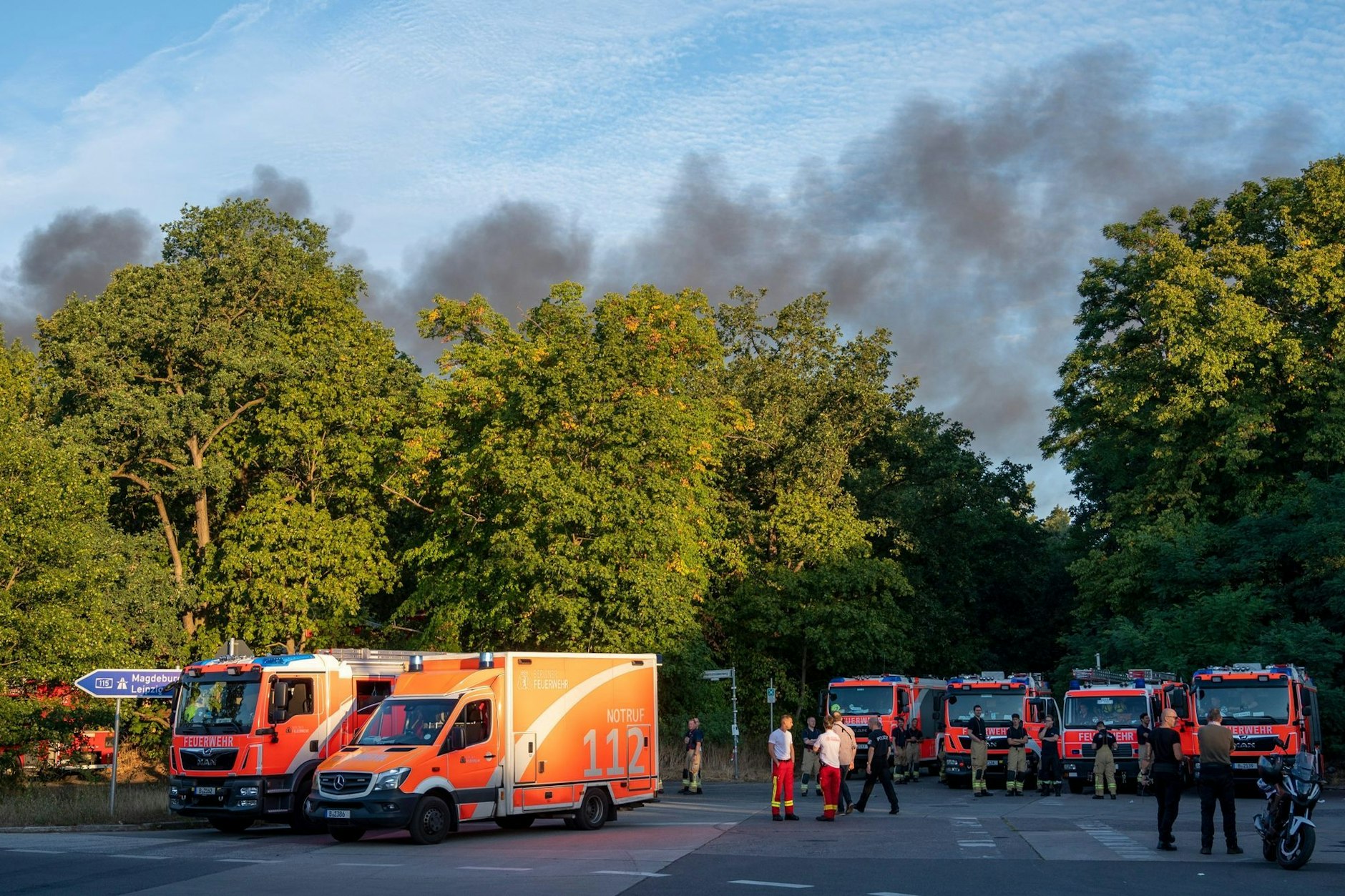 Die Berliner Feuerwehr am Einsatzort