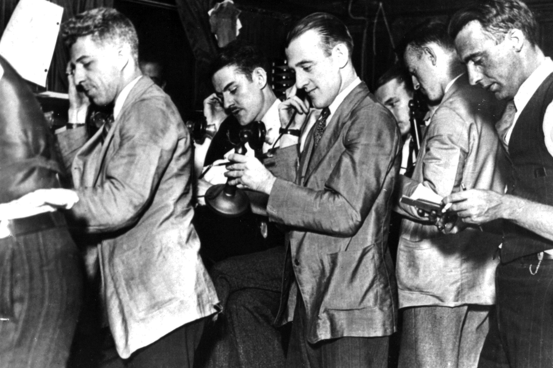 New York: Die Wall Street in der Nacht des großen Bösencrashs im Jahr 1929.