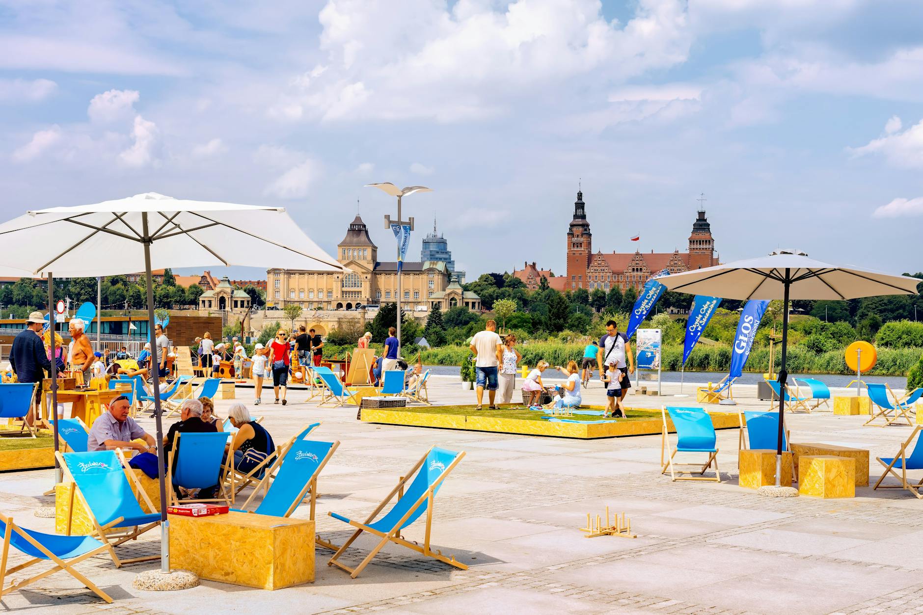 Urban und doch gemütlich. Strandbar am Altstadtkai von Szczecin