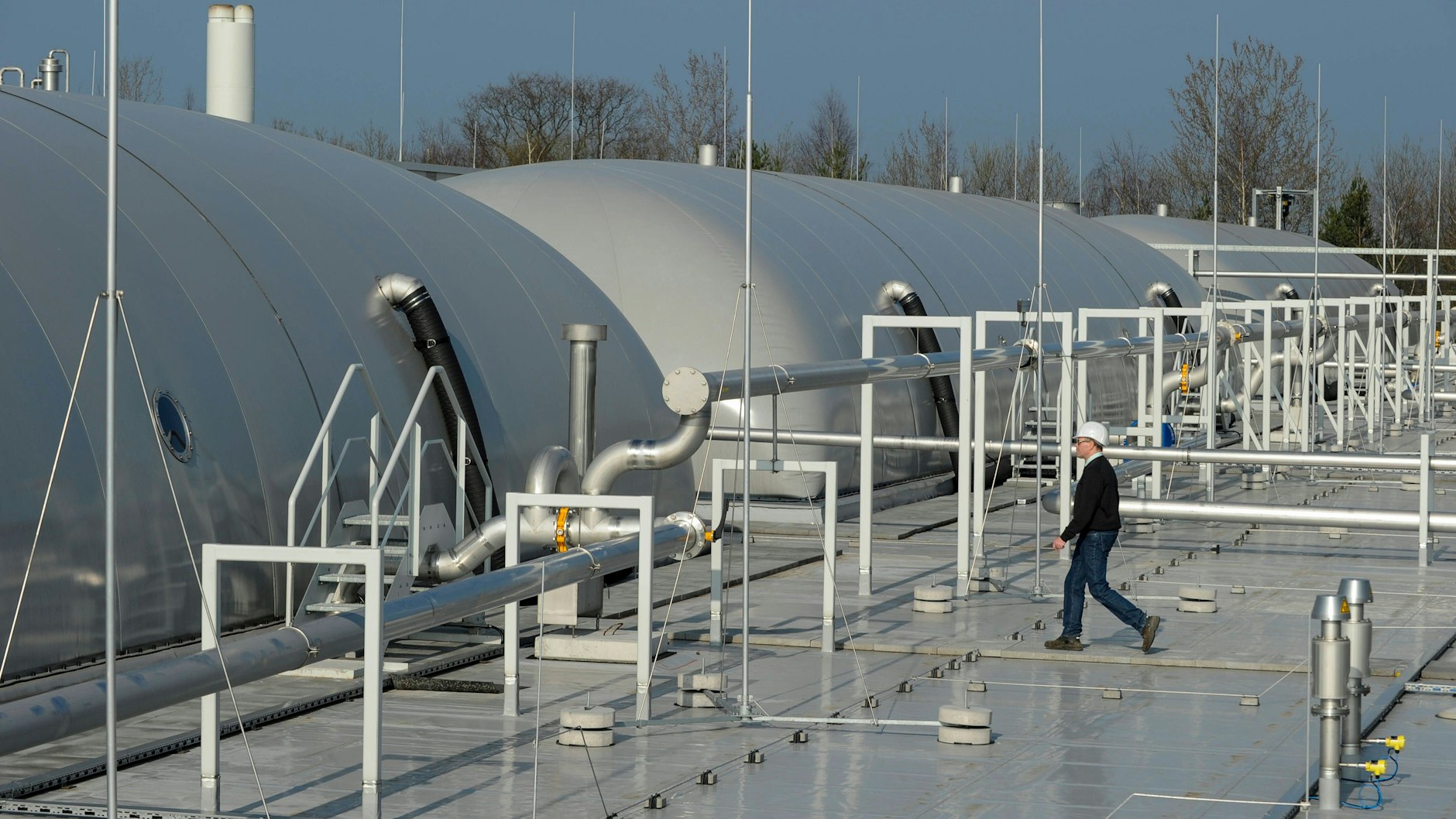 Diese Anlage macht aus Bio-Abfällen Gas und Kompost.