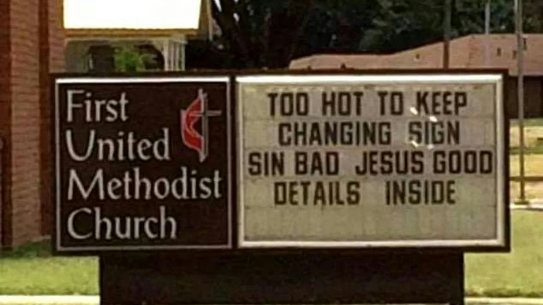 Die kurze und knappe Botschaft des Pfarrers:&nbsp;„Sünde schlecht, Jesus gut, Details drinnen“