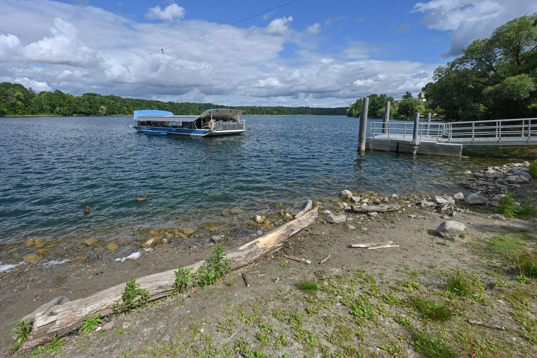 Seit Jahren sinkt der Pegel des Straussees in Strausberg östlich von Berlin.