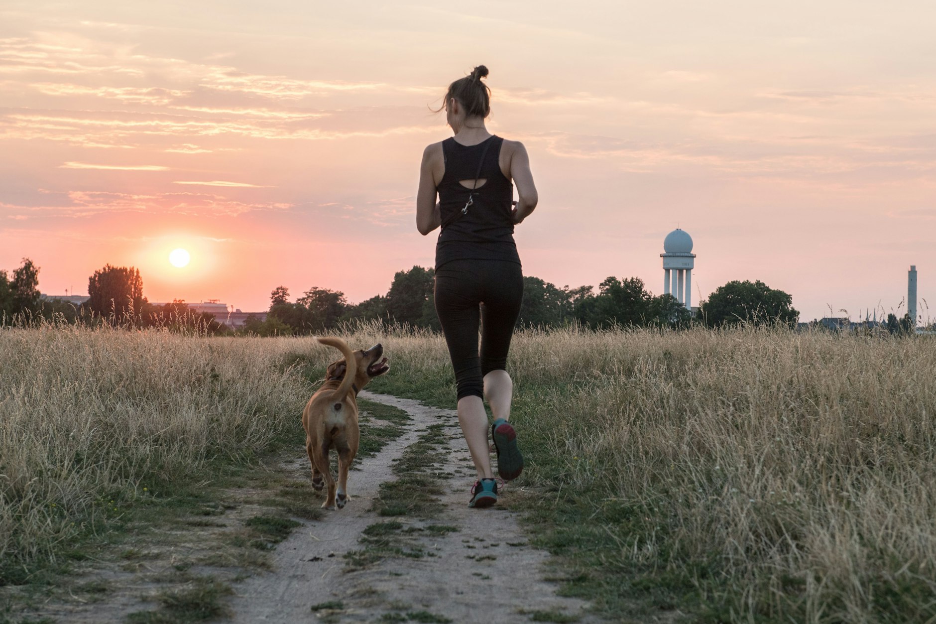 Nichts als Hund und Horizont: Selbst auf dem Tempelhofer Feld kann man sich nun einsam fühlen.