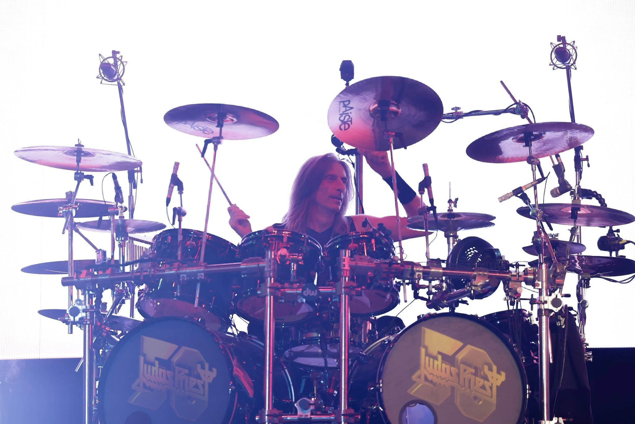 Schlagzeuger Scott Travis von Judas Priest in Wacken.  